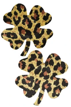 Leopard Print Mini Shamrock Nipple Pasties