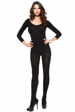 MUSIC LEGS Black Long Sleeve Body Stocking