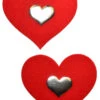 Red And Silver Heart Nipple Pasties