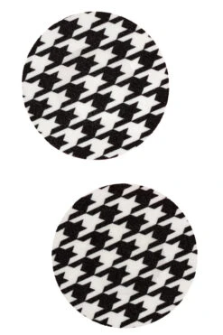 Black And White Houndstooth Circle Nipple Pasties