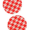 Red & White Houndstooth Circle Nipple Pasties