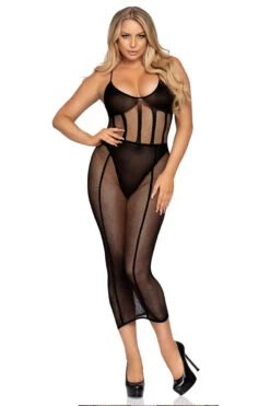 LEG AVENUE Black Net And Opaque Bodysuit And Skirt 5 LEG AVENUE Black Net And Opaque Bodysuit And Skirt -3 Wish Sexy Shop 2 53381