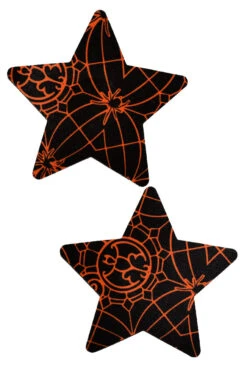 Black & Orange Spider Star Nipple Pasties