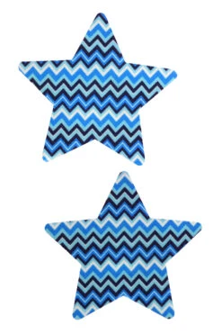 Blue Zig Zag Star Nipple Pasties