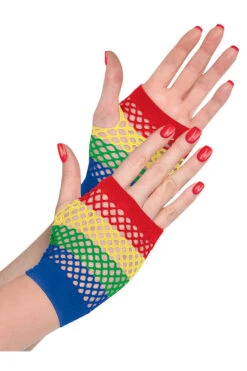 AMSCAN Rainbow Fishnet Glovelettes