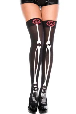 MUSIC LEGS Skeleton Legs Thigh High Stockings