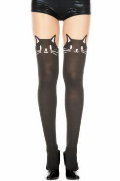 MUSIC LEGS Kitty Face Pantyhose