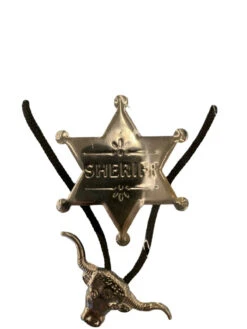 Cowboy String Tie And Badge Set