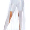 LEG AVENUE White Slit Mesh Skirt
