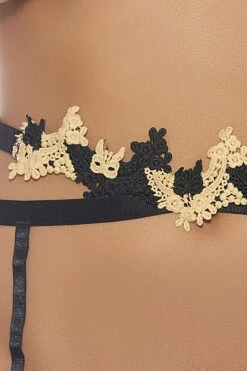 Wildflower Embroidered Garter Belt -3 Wish Sexy Shop 8730 CU 52713