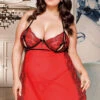 Plus Size Rosey Split Cup Lingerie Babydoll