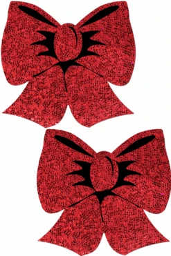 Holographic Red Bow Pasties