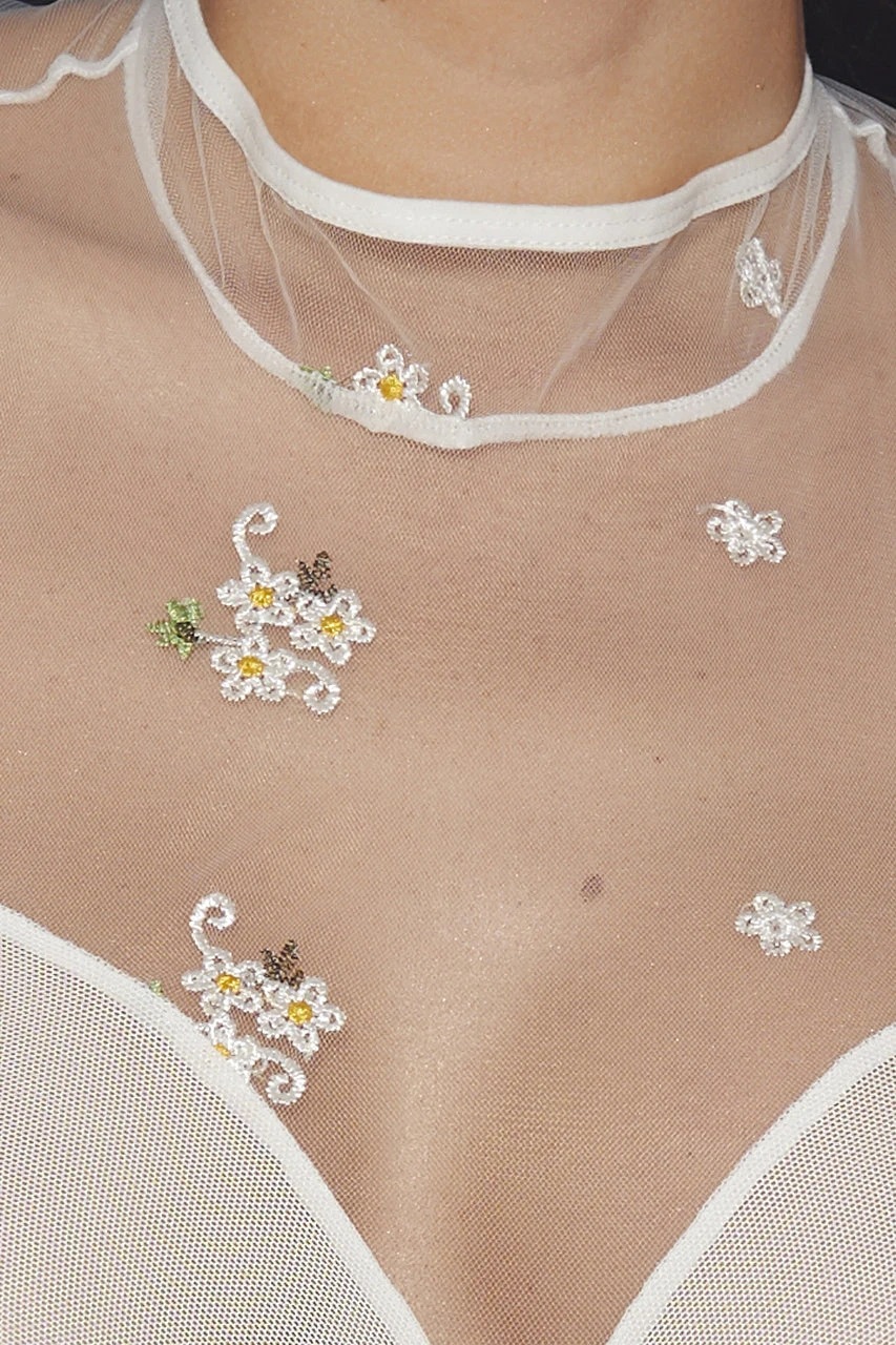 Spring Flowers White Mesh Bra & Panty Set 4 Spring Flowers White Mesh Bra & Panty Set - Image 4