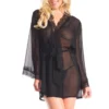 Be Wicked Black Mesh Sheer Robe & Lace