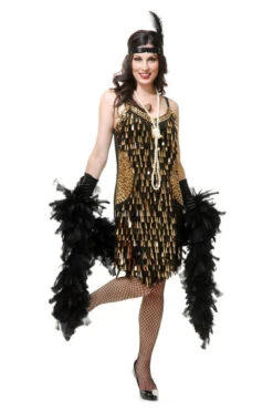 Tear Drop Mirror Sequin Trimmed Dress