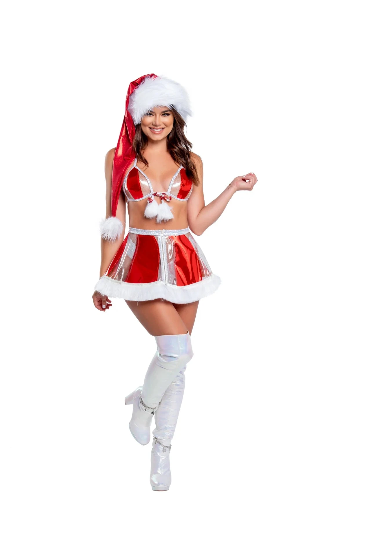 Vinyl And Fur Trimmed Skater Skirt 3 Vinyl And Fur Trimmed Skater Skirt - Image 3