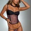 Coquette Plaid Mesh Bustier
