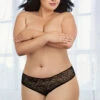 Dreamgirl Plus Size Lace Ruffle Back Panty