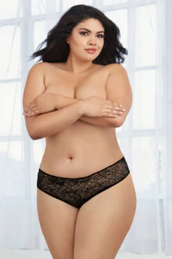 Dreamgirl Plus Size Lace Ruffle Back Panty