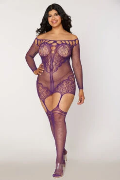 Dreamgirl Plus Size Decorative Scallop Lace Chemise