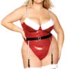 Plus Size Sequin Santa Teddy