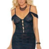 Plus Size Off The Shoulder Midnight Lace Chemise