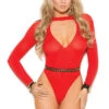 Red Long Sleeve Teddy