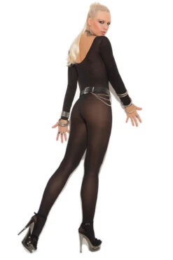 Long Sleeve Opaque Bodystocking -3 Wish Sexy Shop EM1606 b black 20573