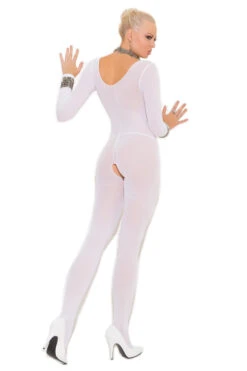 Long Sleeve Opaque Bodystocking -3 Wish Sexy Shop EM1606 b white 46832