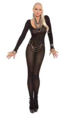 Long Sleeve Opaque Bodystocking -3 Wish Sexy Shop EM1606 f black 19699 2a36405f e810 4257 bf41 5191ee7497c1