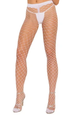 Wide Fence Net Pantyhose -3 Wish Sexy Shop EM1722 f white 13202