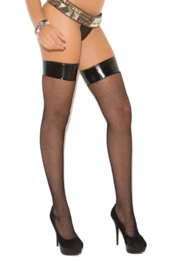 Vinyl Top Fishnet Stockings