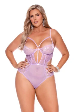 Plus Size Lovely Lilac Lingerie Teddy