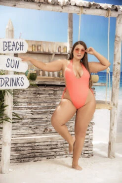 Plus Size Peach String One Piece