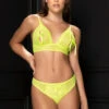 Neon Yellow Peek-a-Boo Bra And Panty