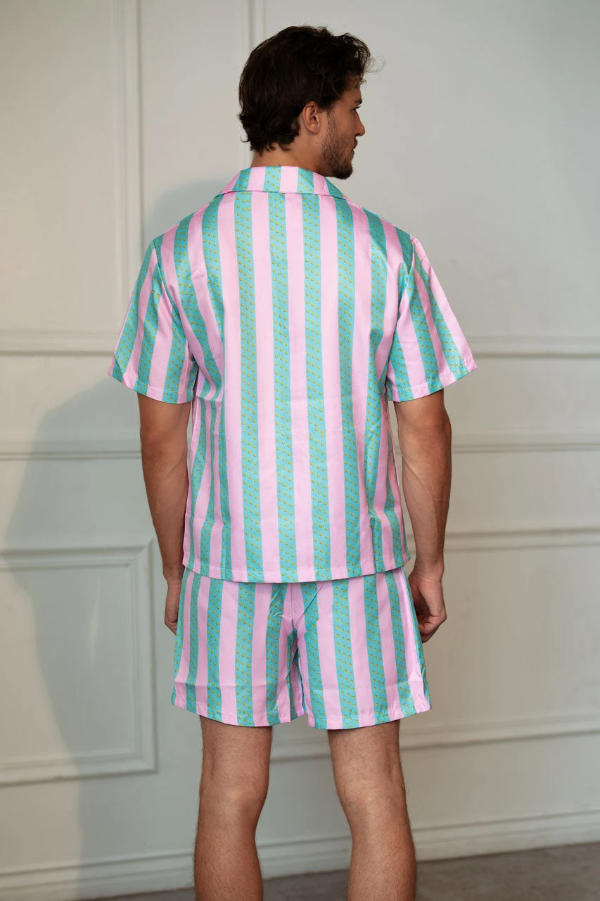 Men's Striped Beach Doll Costume 2 Men's Striped Beach Doll Costume - Image 2