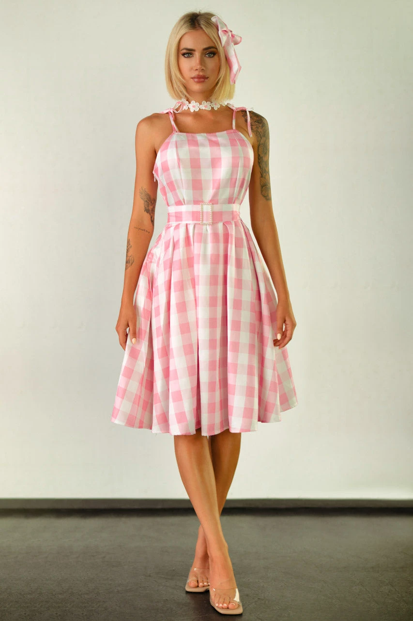 Pink Gingham Barbie Costume Dress 8 Pink Gingham Barbie Costume Dress - Image 8