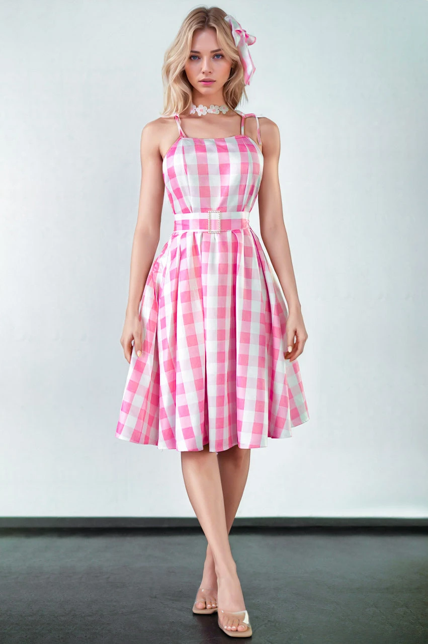 Pink Gingham Barbie Costume Dress 4 Pink Gingham Barbie Costume Dress - Image 4