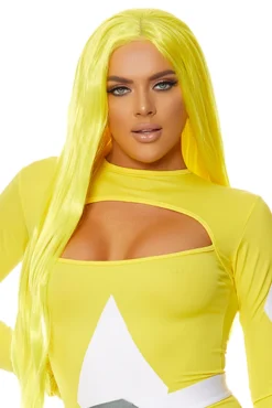 Forplay Straight Yellow Wig With Bangs