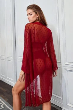 French Dot Mesh Bridal Robe And Bra Set -3 Wish Sexy Shop IAgbNOvhSG7ilJ R