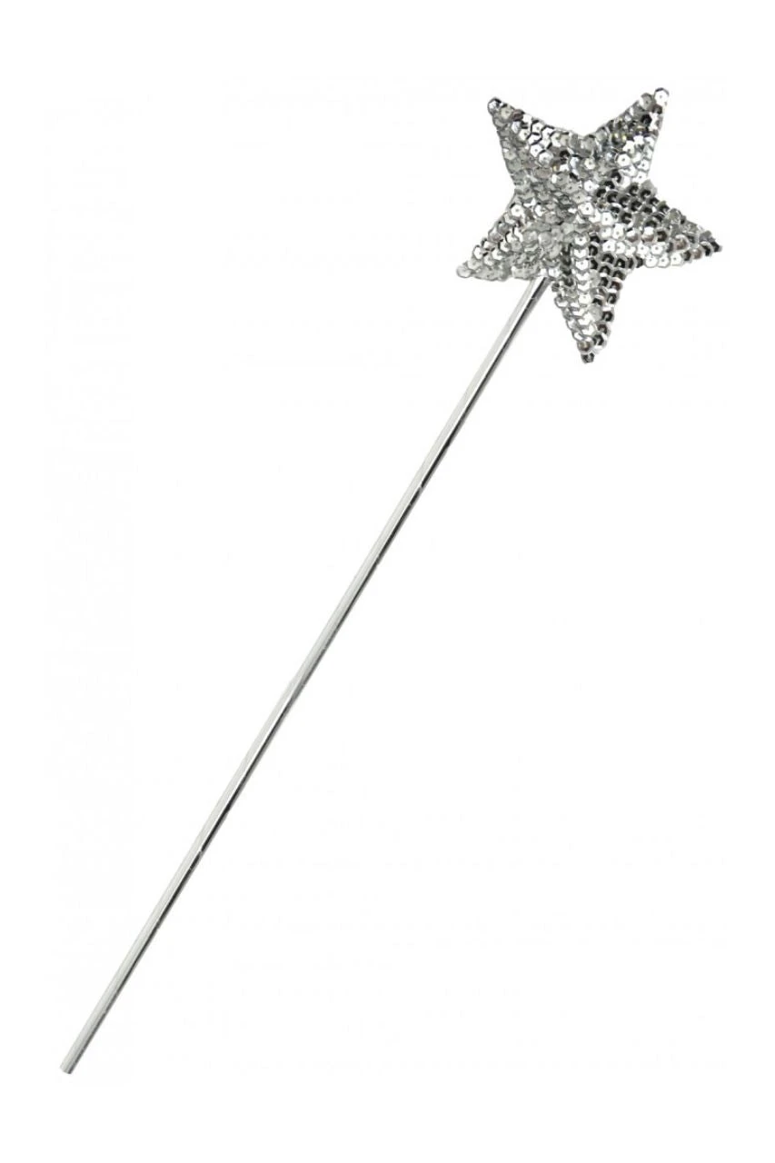 Silver Sequin Star Wand 1 Silver Sequin Star Wand