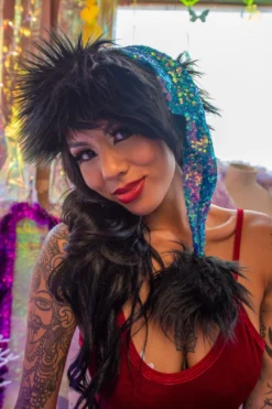 Sequin And Fur Santa Hat -3 Wish Sexy Shop JVCH333 WTO 93093