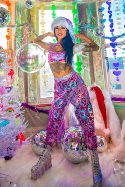 Velvet And Sequin Joggers