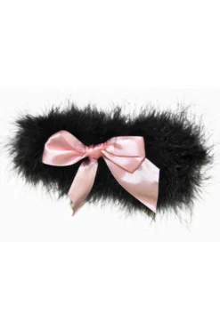 LEG AVENUE Marabou Garter -3 Wish Sexy Shop L2358 Marabou Garter Black Pink a 36504