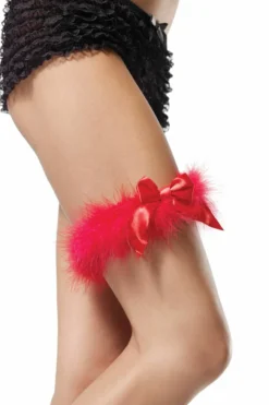 LEG AVENUE Marabou Garter -3 Wish Sexy Shop L2358 Marabou Garter Red a 45063