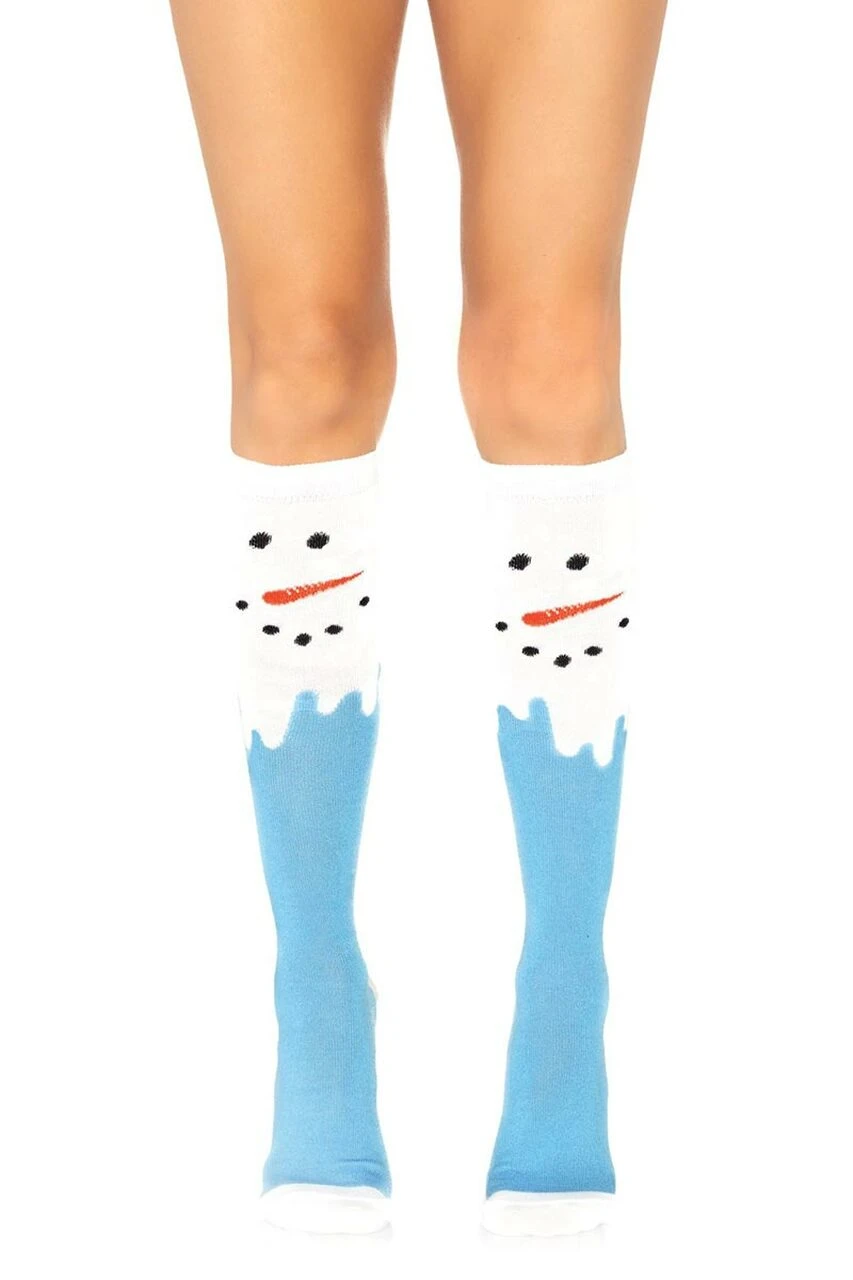 LEG AVENUE Snowman Print Knee Highs 3 LEG AVENUE Snowman Print Knee Highs - Image 3