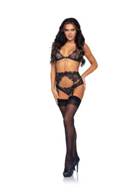 LEG AVENUE Eyelash Lace And Rhinestone Bra Set -3 Wish Sexy Shop L81621 01 001 94243