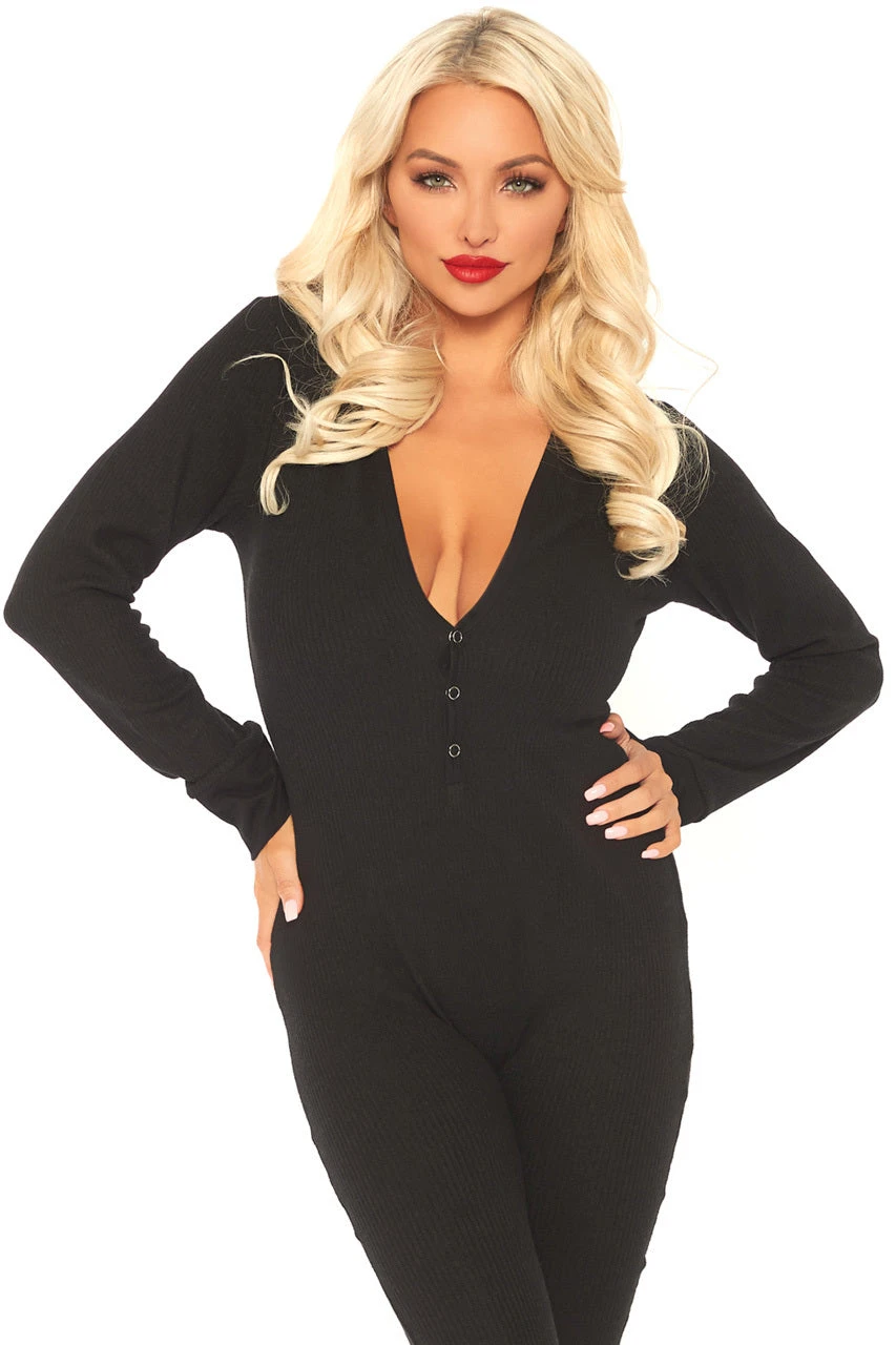 LEG AVENUE Women's Open Back Long Johns 2 LEG AVENUE Women's Open Back Long Johns - Image 2