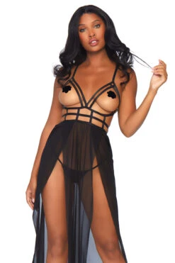 LEG AVENUE Cupless Cage Lingerie Gown