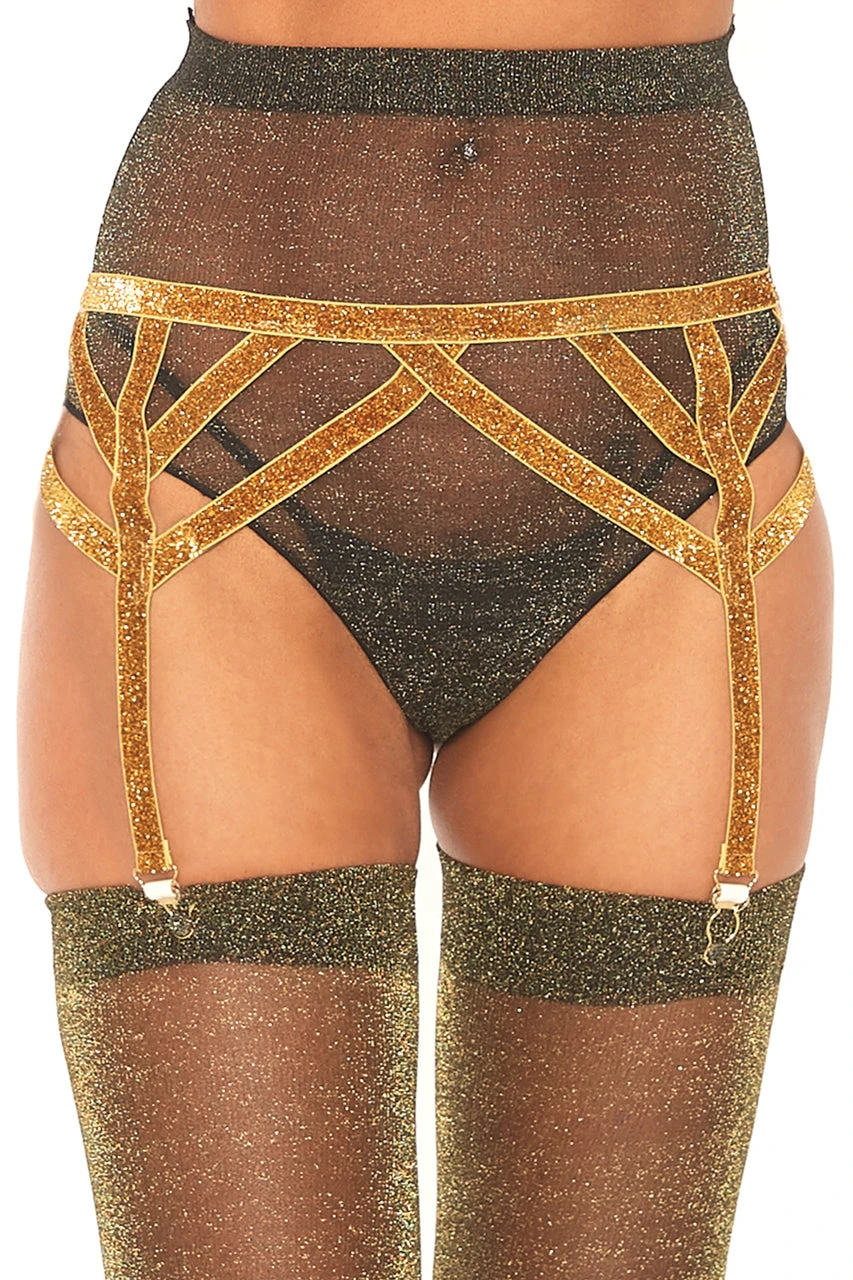 LEG AVENUE Lurex Garter Belt 4 LEG AVENUE Lurex Garter Belt - Image 4